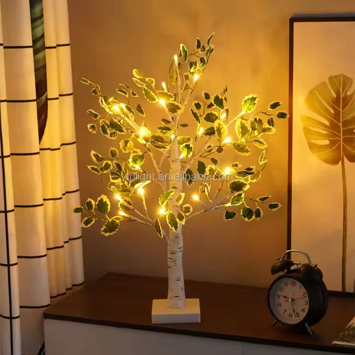 tree -lamp4 GlowLeaf – LED Tree Lamp with Green Leaves - Image 3