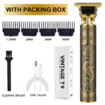 Vintage T9 Hair Trimmer – Professional Cordless Beard & Hair Clipper for Men / ভিন্টেজ T9 হেয়ার ট্রিমার - Image 4