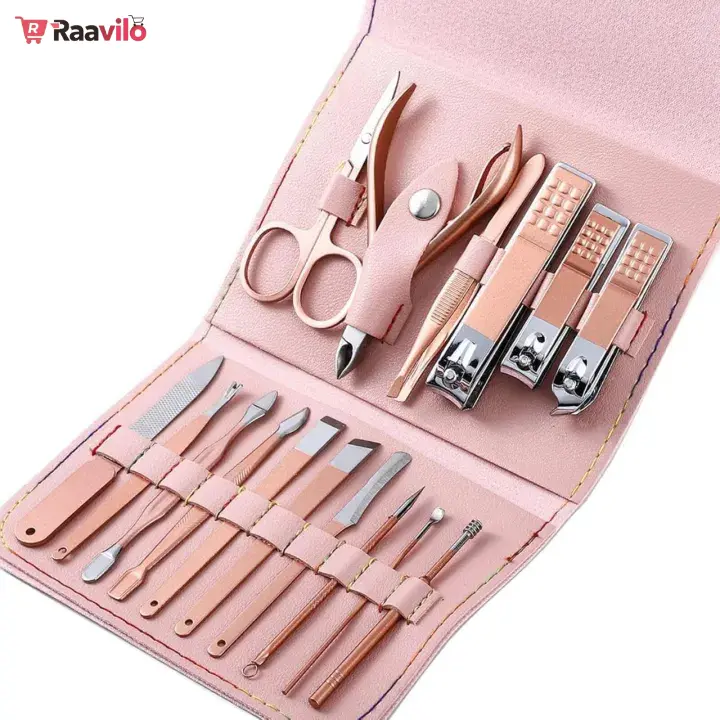 4 রাভিলো ১৬ পিস প্রিমিয়াম নেইল ক্লিপার ও গ্রুমিং সেট | মুখ, হাত ও পায়ের সম্পূর্ণ কেয়ার কিট - Image 2